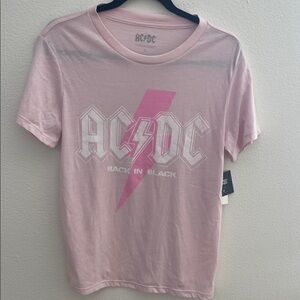 AC/DC Back In Black Light Pink T-Shirt
